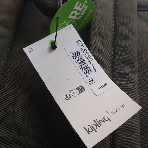 KIPLING NEW Bennett Backpack Jaded Green - Picture 4 of 10